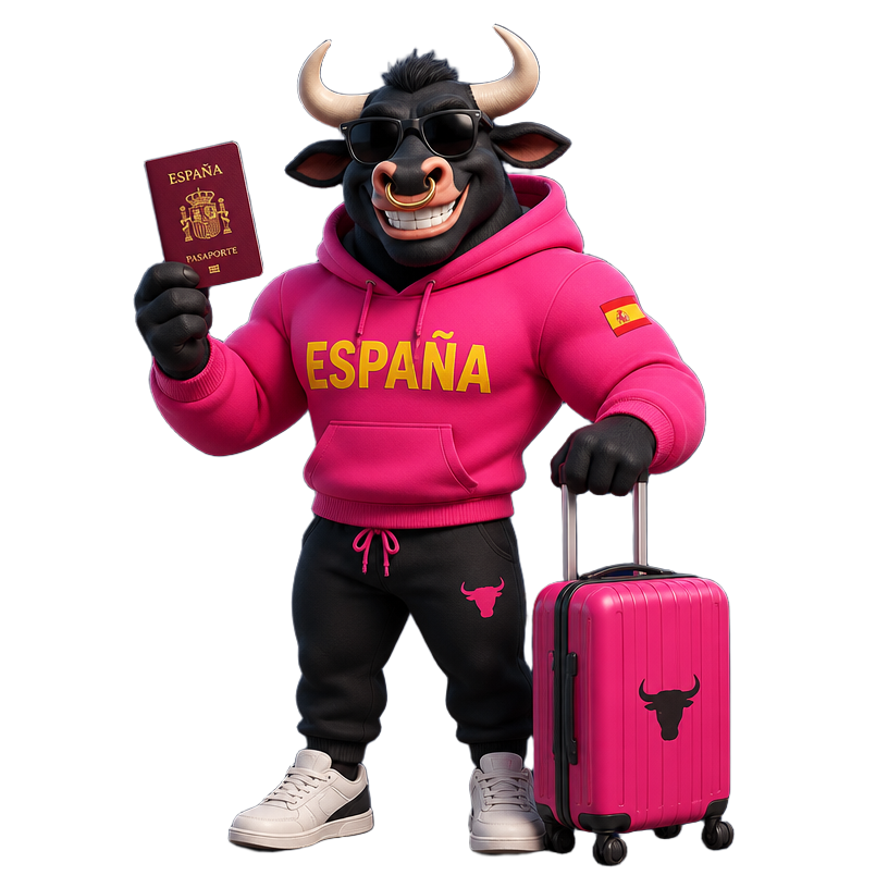 Toro with his Spanish paperwork folder and passport