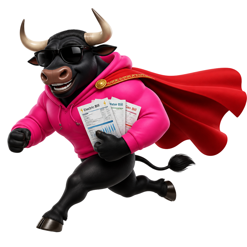 Toro running with a handful of Spanish bills
